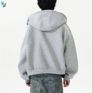 Sweat à capuche unisexe à capuche large et ample, couleur unie, poids lourd, impression numérique brodée personnalisée - Product Image 2