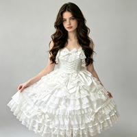 Robe Lolita JSK, design original, bretelles spaghetti, décoration en cristal, robe midi élégante, robe de fête, cosplay, robe de princesse