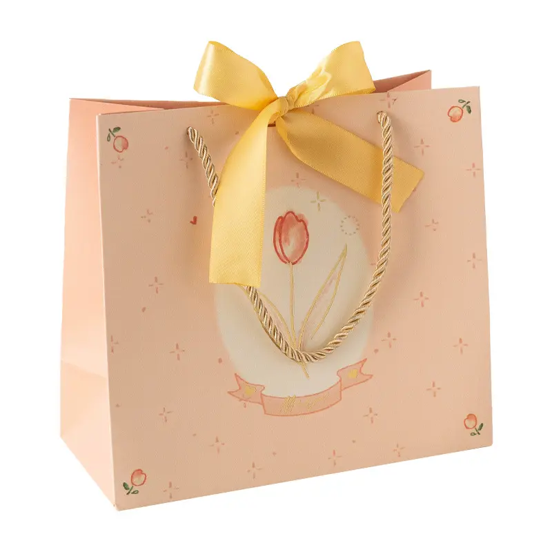 Bolsa de regalo de ropa de lujo personalizada, bolsas de papel de embalaje de compras con su propio logotipo para ropa con asa de cinta