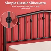 Cadre de lit Queen Size en métal, cadre de lit Queen Size robuste de 14 pouces avec tête de lit et rangement sous le lit de 12.5 pouces, coin rond sûr