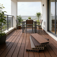 Revêtement de sol extérieur en WPC solide - Matériau haute densité et anti-insectes pour terrasses commerciales