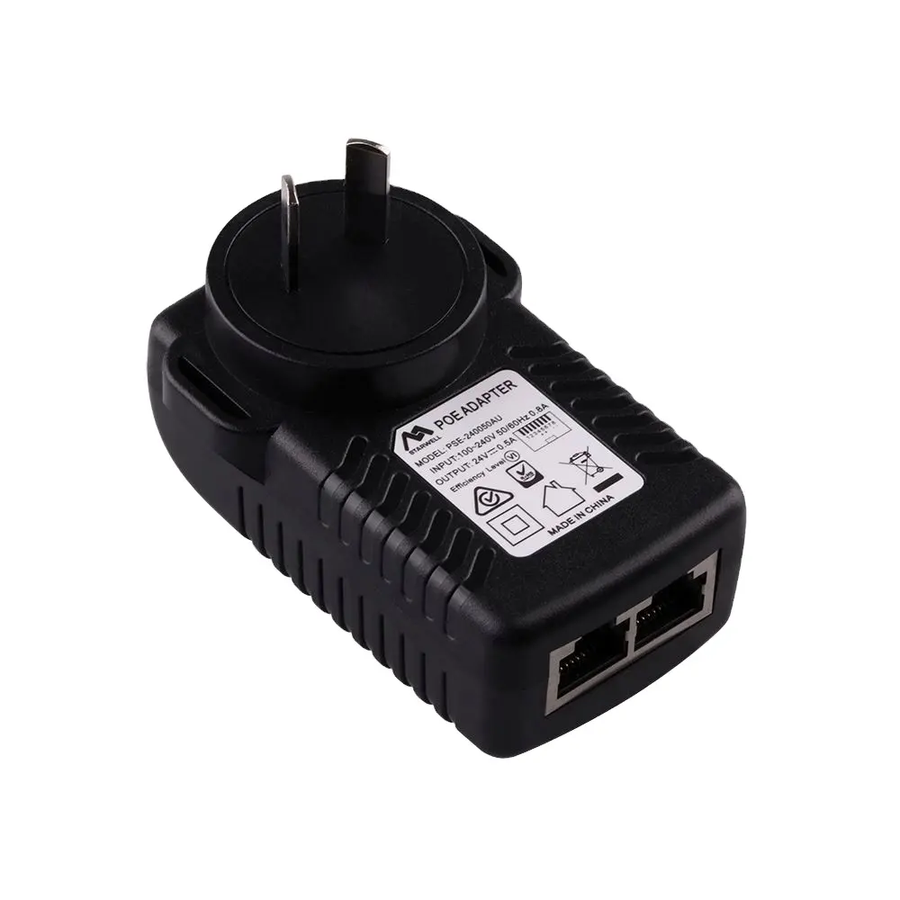 48V 24V 12Volt Ethernet CCTV adattatore di alimentazione per IP fotocamera IP telefoni 0.5A 1A 2A 24W IEEE 802.3af POE iniettore