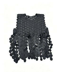 <span class=keywords><strong>SHENHE</strong></span> - Blusas sin mangas para mujer, transparentes, con diseño de lunares, asimétricas, estilo chaleco, para verano, color negro, tela Dobby pequeña - Product Image 1
