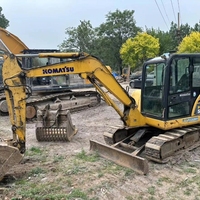 Mini-excavatrice d'occasion PC56 5t 6t, petite engin de construction sur chenilles