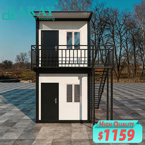 Maisonnette portable préfabriquée Akay à prix <span class=keywords><strong>de</strong></span> gros, 2 étages, facilement mobile, modulaire, conteneur préfabriqué <span class=keywords><strong>de</strong></span> 20 pieds pour le <span class=keywords><strong>camping</strong></span> - Product Image 1