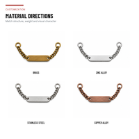 Etiqueta Metálica Personalizada con Logotipo Grabado Vintage para Cuello de Prenda, Etiquetas para Ropa, Ecológicas, Venta al Por Mayor