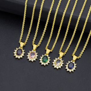 Collar de Lujo para Mujer, Chapado en Oro, con Colgante de Latón en Forma de Corazón y Zirconia, Accesorios de Joyería para Boda, Regalo - Product Image 6