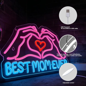 Letreros LED de Neón Personalizados 'La Mejor Mamá del Mundo', Luz Ambiental Interior, Letrero Decorativo para Tienda, Luz Indicadora de Entrada - Product Image 3