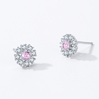 Ailmay Sterling Silber Spark ing Schneeflocke Ohrringe für Frauen Glänzende Zirkon Blumen ohrringe Weihnachten Neujahr Party Schmuck