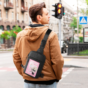 Bolso Bandolera Pequeño Cuadrado de Nylon Personalizado para Hombre, Estilo Ita-Bag, para Hombro o Pecho - Product Image 3