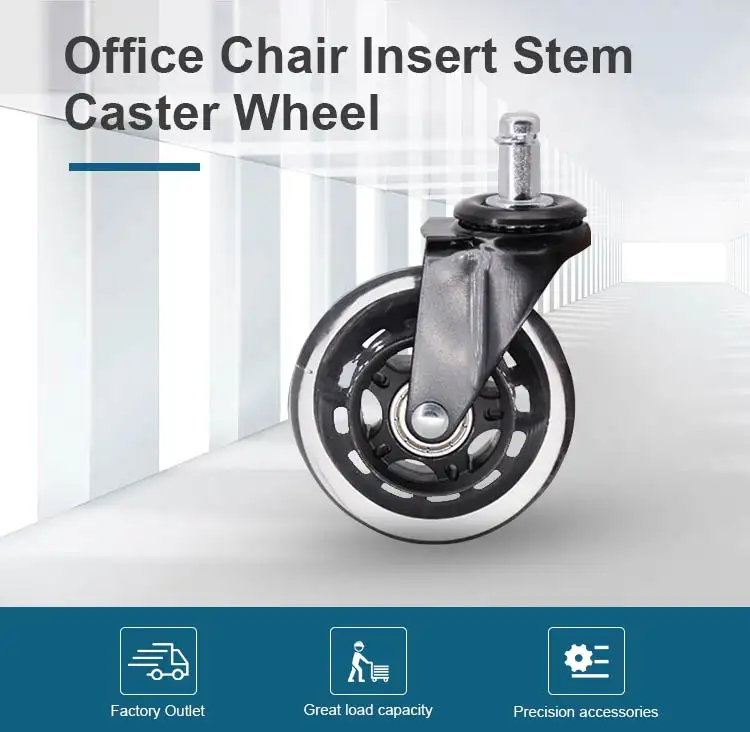 TYD-ruedas de PU de 3 pulgadas/75MM, rueda silenciosa, piezas de silla para muebles, silla de oficina