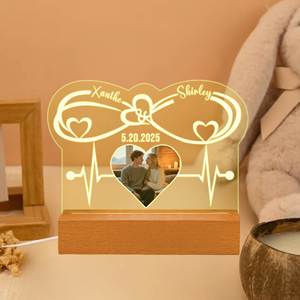 Classic Cute Personalized Heart <b>Light</b> <b>Name</b> Custom Acrylic Led Night Lamp With Base for Kid Boy Girl Room Decor - Product Image 1