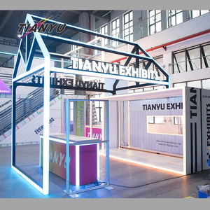 Immersive Trade Fair Full Led Lights Stand Modular Aluminum Frame Wall System Customized Fair Stand Construction <strong>Booth</strong> - Product Image 2