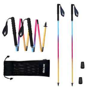 Okhealing – bâtons de randonnée pliants en Fiber de carbone, télescopiques, ultralégers, équipement de randonnée en plein air pour hommes et femmes - Product Image 2