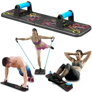 2023 Neuheiten Faltbares Körper-Push-up-Board-System Set Fitness geräte Sport Push-Up-Board mit Widerstands bändern