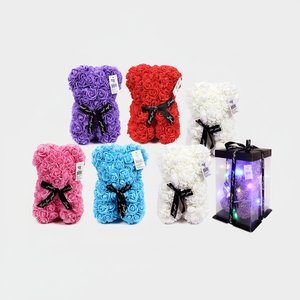 Oso CS de 12 piezas con lazo negro y luz en caja de 10 \ "colores surtidos para suministros de San Valentín - Product Image 2