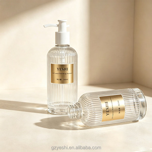Custom 300ml Ribbed Round PET <strong>Bottle</strong> with Pump <strong>Dispenser</strong> for Hair Care <strong>Shampoo</strong> Shower Gel Cosmetic Packaging OEM - Product Image 3