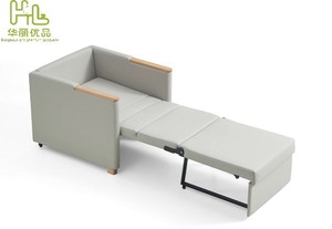 Cama de Acompañamiento Médica, Cuero <span class=keywords><strong>Impermeable</strong></span> Antibacteriano, Espuma de Alta Elasticidad, Estructura de Madera Sólida para Hospital y Residencia de Ancianos - Product Image 3