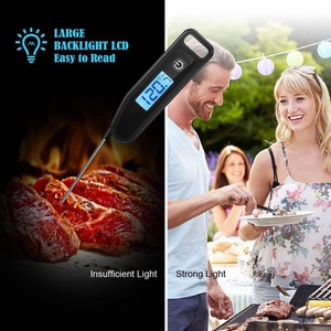 Digital Remote Wireless Foldable Pro Food Kitchen Oven Thermometer Probe for BBQ Oven Meat <b>Timer</b> Temperature Manually Set - Product Image 6