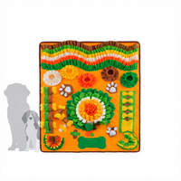 Tapis de Sniffing Rectangulaire en Polaire à Motif Floral pour Animaux – Jouet Interactif Anti-Ennui à Alimentation Lente pour Chiens et Chats – Coussin Indispensable