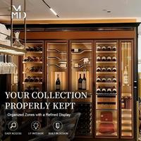 Refrigerador Enfriador de Vino de Acero Inoxidable de Lujo Personalizado para Sala de Estar Moderna, Gabinete de Vino de Doble Zona para 300 Botellas