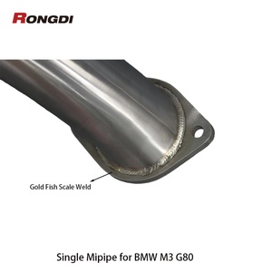 SS304 High Flow M Performance 3.5 Inch Exhaust System for BMW S58 G80 M3 G82 M4 2020+ MidPipe with Brace - Product Image 4