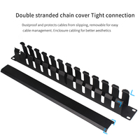 Seto1U Organizador de Cables de Acero de 19 Pulgadas, Panel de Gestión de Cables LAN de 24 Puertos (Negro) para Keystone Cat5e/Cat6/Cat6a/Cat7