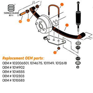 Ressorts à lames arrière 3 pièces ClubCarDS pour chariots de golf, amortisseurs pour modèles 102006501101467510111491012618 - Product Image 2