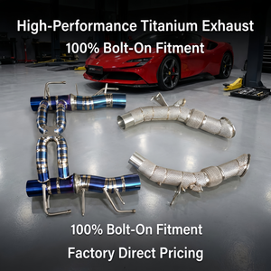 Système d'échappement pour <span class=keywords><strong>Ferrari</strong></span> SF90 3.9T V8 2019-2023, échappement à collecteur, échappement cat-back, tuyaux d'échappement modifiés, puissance accrue pour la voiture - Product Image 1