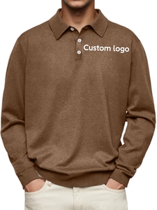 <span class=keywords><strong>Polo</strong></span> Casual da uomo <span class=keywords><strong>manica</strong></span> <span class=keywords><strong>lunga</strong></span> da uomo in pile di velluto con ricamo personalizzato di fabbrica - Product Image 3