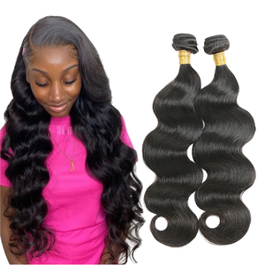 可靠的供应商8-26in Perruques未加工身体波浪直巴西黑色女性生发束 - Product Image 1
