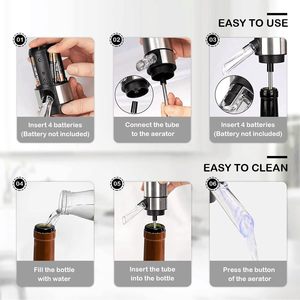 Portable <strong>Wine</strong> Decanter <strong>Pump</strong> and Dispenser One-Touch Automatic USB Rechargeable Electric <strong>Wine</strong> Aerator - Product Image 4