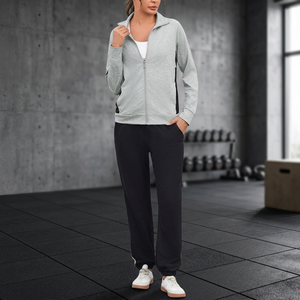 2022 New Plus Size Breathable Eco-Friendly <b>Lightweight</b> Spandex/Nylon Loose Fit Elastic Waist Two Piece Sets Custom Logo <b>Jogger</b> - Product Image 3