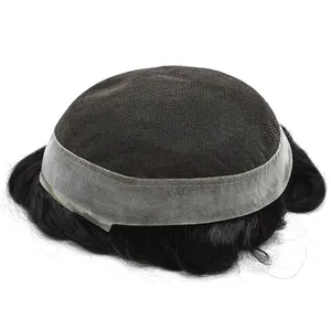 Hotsale Base Toupetje Mannen Natuurlijke Zwarte Simuleren Haarstukje Haar Vervangend Systeem Mannelijke 100% Menselijk Haar Pruik Homme Haar Prothese - Product Image 3