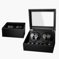Boîte à remontoir de montres classique en cuir PU, 4 emplacements avec 6 compartiments de rangement pour 10 montres, intérieur en velours beige, certifiée WCA