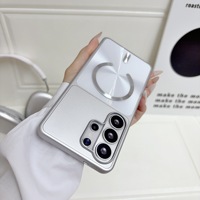 Casing Tipis Anti Gores Anti Sidik Jari Dua Warna Magnetik Terintegrasi Tekstur CD untuk Samsung S26 FE S26 S25 Ultra