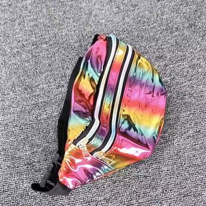 Nouveau holographique <span class=keywords><strong>banane</strong></span> hanche Bum Zip taille sacs femmes ceinture <span class=keywords><strong>sac</strong></span> pour filles Fanny Pack hologramme taille <span class=keywords><strong>sac</strong></span> Laser PU plage voyage - Product Image 2