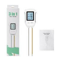 Testeur de sol 3-en-1 |   Testeur numérique de pH, d'humidité et de température pour jardin, ferme, plantes en pot et entretien des pelouses