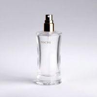 Flacons de parfum en verre ovales incurvés sur mesure, 50-400 ml, avec logo personnalisé, bouchon pulvérisateur doré, flacons de parfum en verre vides