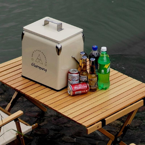Top Quality 13-17L Custom Vintage Picnic Beach Camping Metal <b>Ice</b> <b>Cooler</b> Portable Retro <b>Cooler</b> <b>Box</b> - Product Image 1