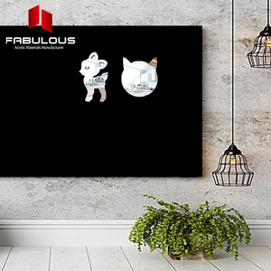Cat Decorative Wall Mirror Lovely Decorative Home Ornament Nursery Wall Art Decor For Children Room - Product Image 1