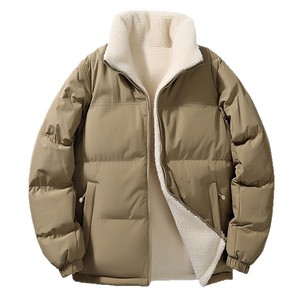 <b>Men's</b> Winter Stand Up Collar Puffer <b>Jacket</b> Thickened <b>Warm</b> Windproof Loose Fit Casual Coat With Fleece Lining - Product Image 5
