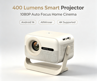 Projecteur LCD A300 natif 1080P, 400 lumens, mise au point automatique, Android 14, décodage 4K intelligent, puce Allwinner, contraste 1000:1, home cinéma