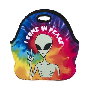 Customized Sublimation Printing Reusable Camping Lunch Tote Bag Neoprene School Kids Lunch Tote Bags Lunch Cooler Bag For Picnic