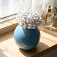 Diffuseur de parfum en céramique Finru avec bouteille d'huile essentielle, fleur en céramique, coffret cadeau d'aromathérapie pour la maison, la salle de bain, la chambre d'hôtel