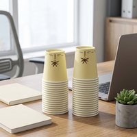 Gobelets à café jetables en papier kraft recyclable à paroi simple, de qualité alimentaire, personnalisés, pour boissons énergisantes et whisky