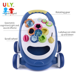 Vendita calda multifunzione per attività educativa di apprendimento del bambino passeggino giocattolo musicale girello 4 ruote di plastica per neonati - Product Image 5