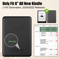 Étui double laminé en TPU de 7 pouces pour Kindle Paperwhite 12e génération (2025/2024) modèle KPW6, motif tissu, sangle souple, réveil/veille automatique