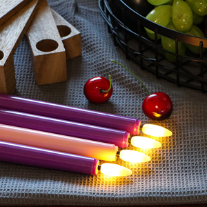 Vela de Adviento LED de 8 Pulgadas de Alto, Funciona con Batería, con Control Remoto, sin Llama, <span class=keywords><strong>3</strong></span> Rosas y 1 Morada - Product Image 3