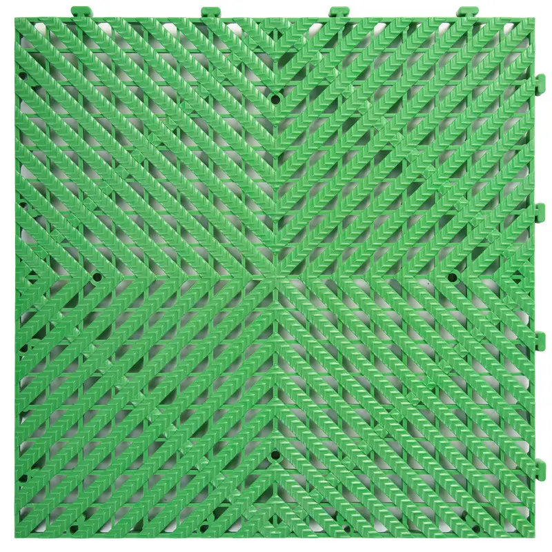 Free Design Anti-Slip PP Plastic Interlocking Tile Graphic Design Solutions for Car Wash Drain Garage Floor Mat Grating